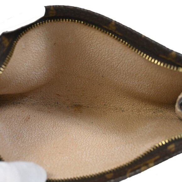 LOUIS VUITTON LV Logo Bucket PM Pouch Bag Monogram Leather Brown Gold - Picture 11 of 15